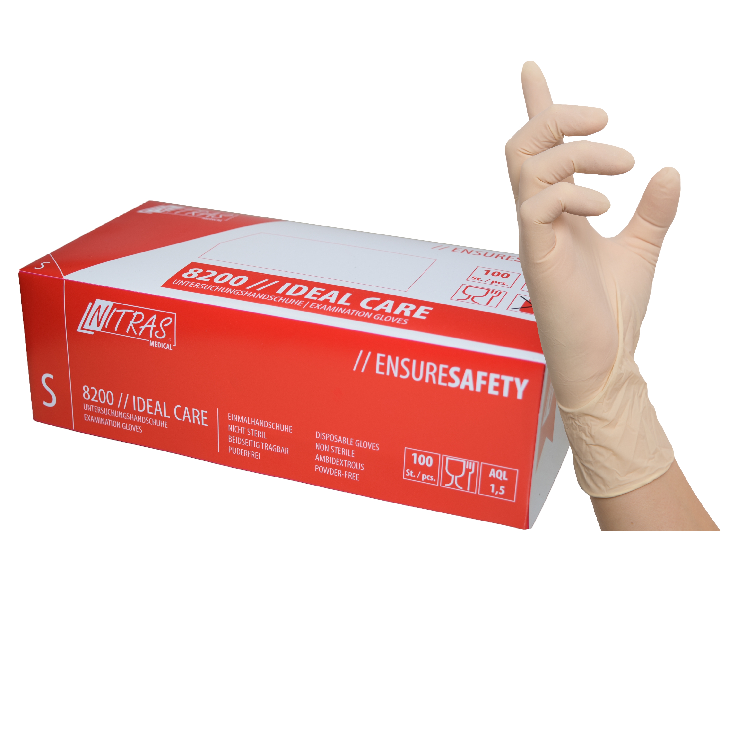 8200_1600_001 Nitras 8200 Ideal Care Latex disposable gloves