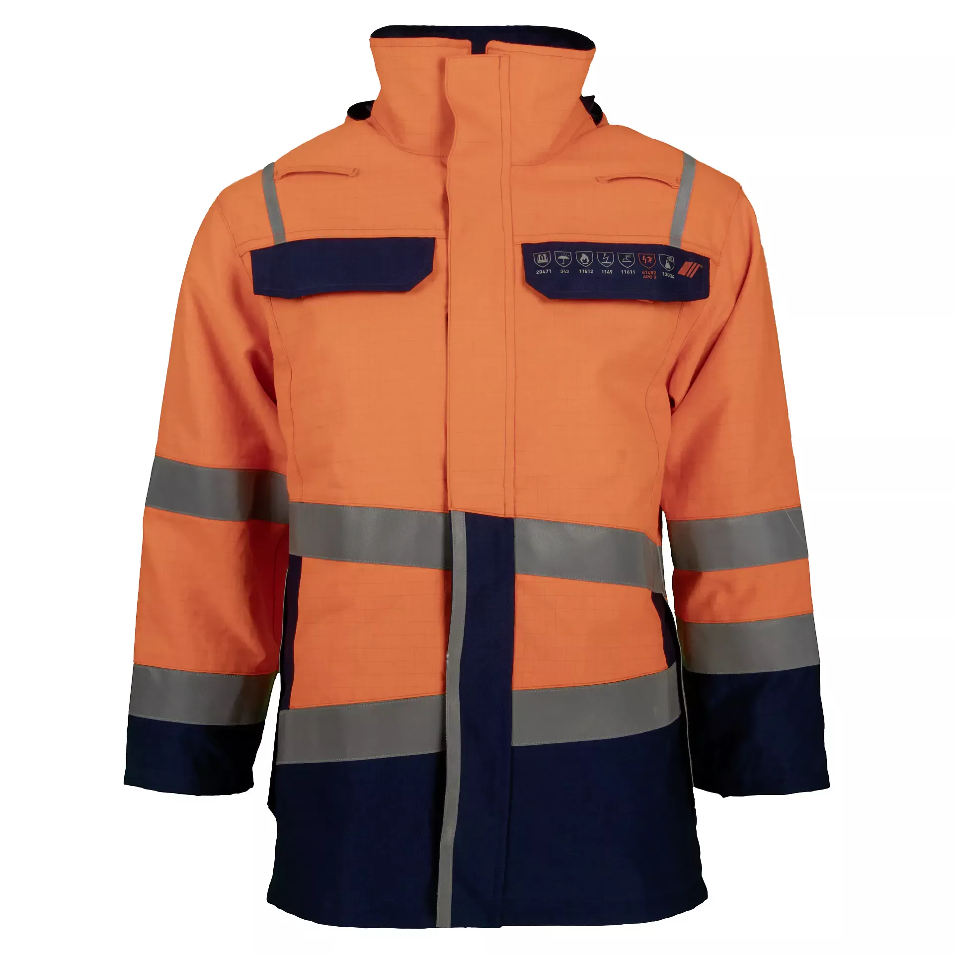 Asatex 106JAOB Multinorm weather protection jacket fluorescent orange-navy