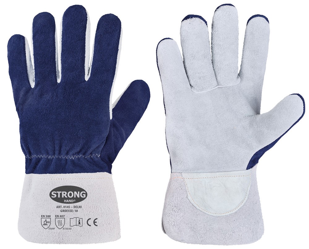 Stronghand 0145 Delhi Rind-Volllederhandschuhe mit Schnittschutz Level F