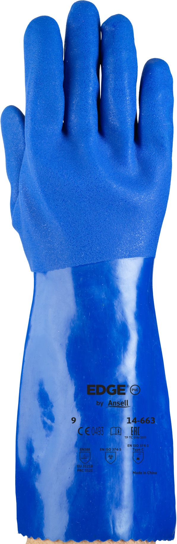 EDGE_14-663_front_EMEA_white Ansell Edge 14-663 PVC chemical protective gloves