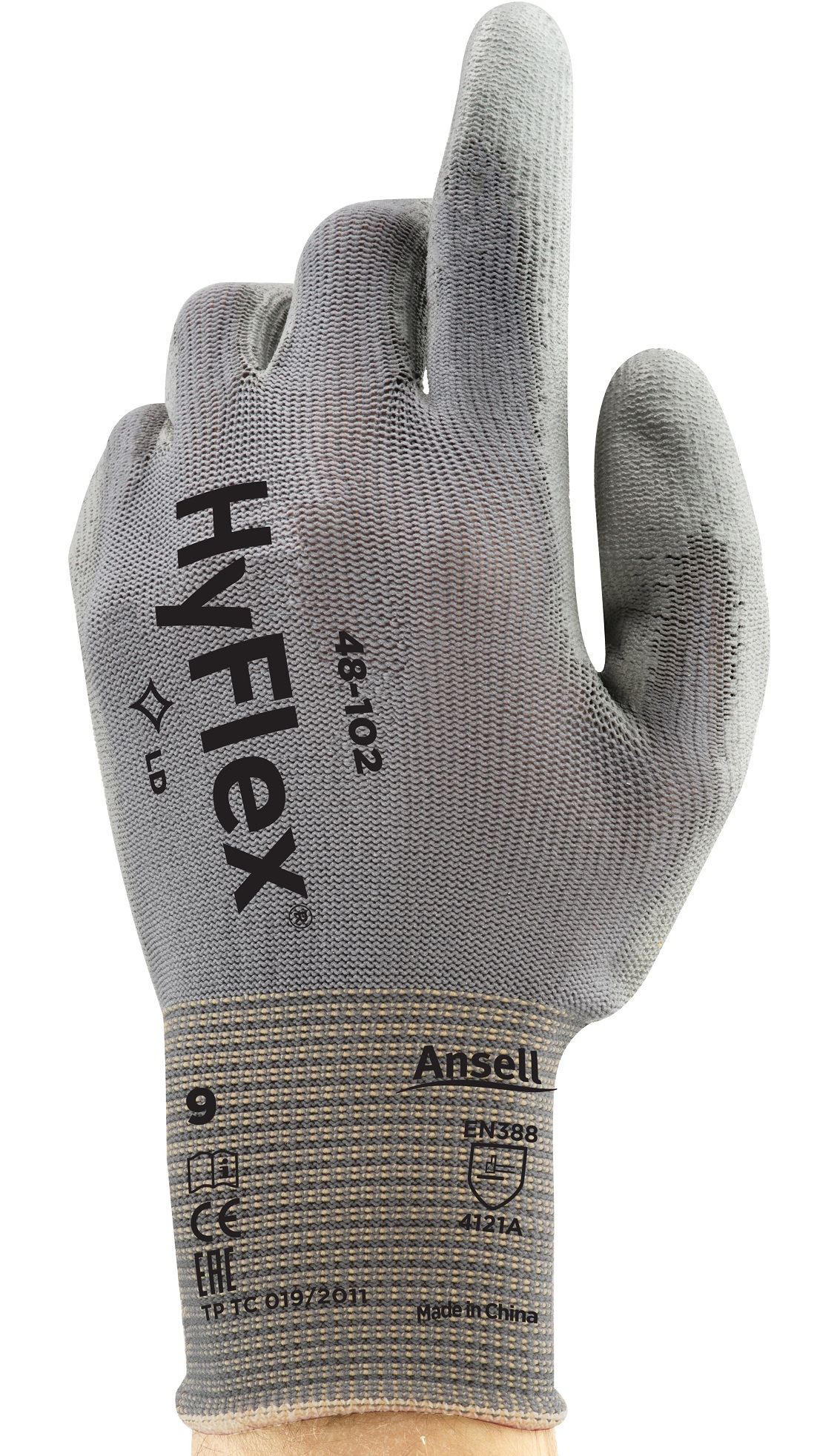 Ansell HyFlex 48-102 (ex: Sensilite) PU protective gloves partially coated