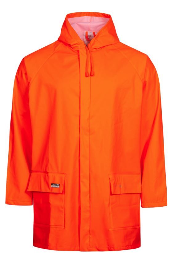 fr-lr48-orange Lyngsøe FR-LR48 rain jacket PU flame retardant