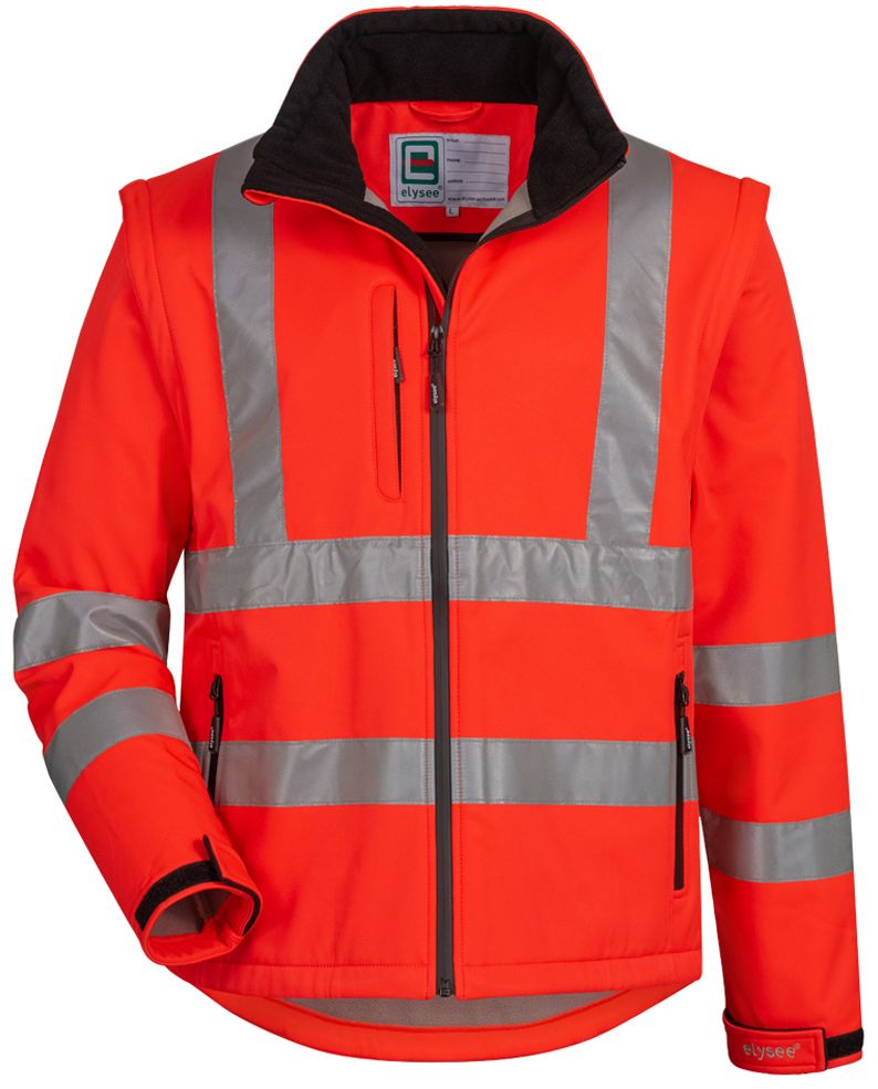elysee CULLEN 22601 high-visibility softshell jacket fluorescent red