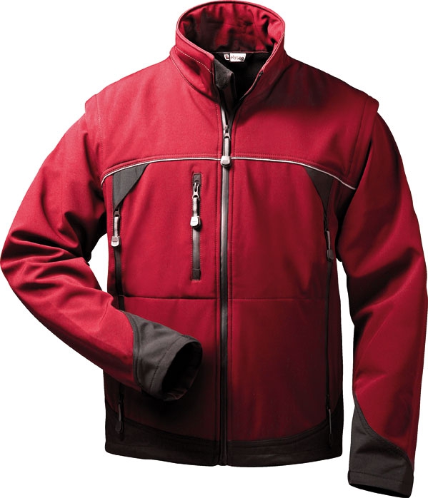 elysee 20006 OMEGA Softshelljacke mit abnehmbaren Ärmeln rot/schwarz