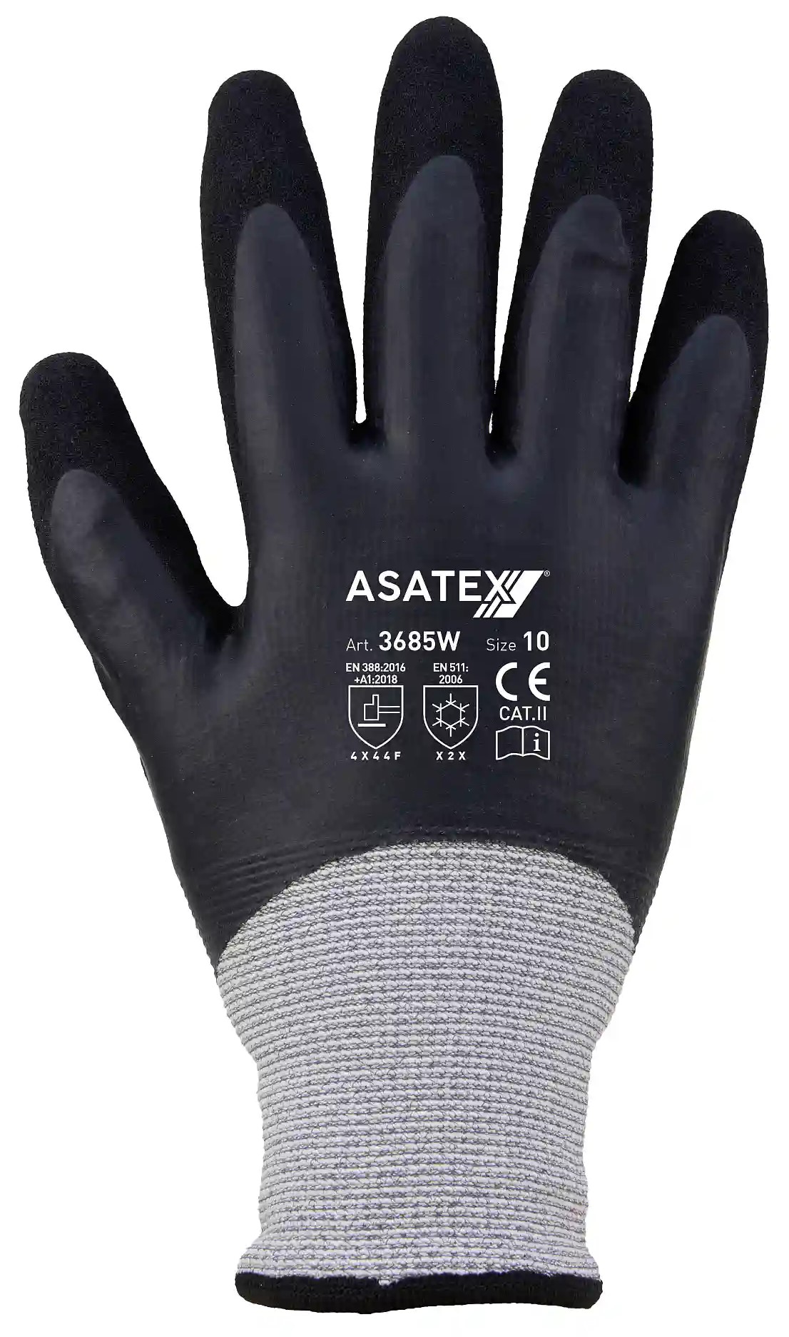 Asatex 3685W knitted winter gloves with latex coating