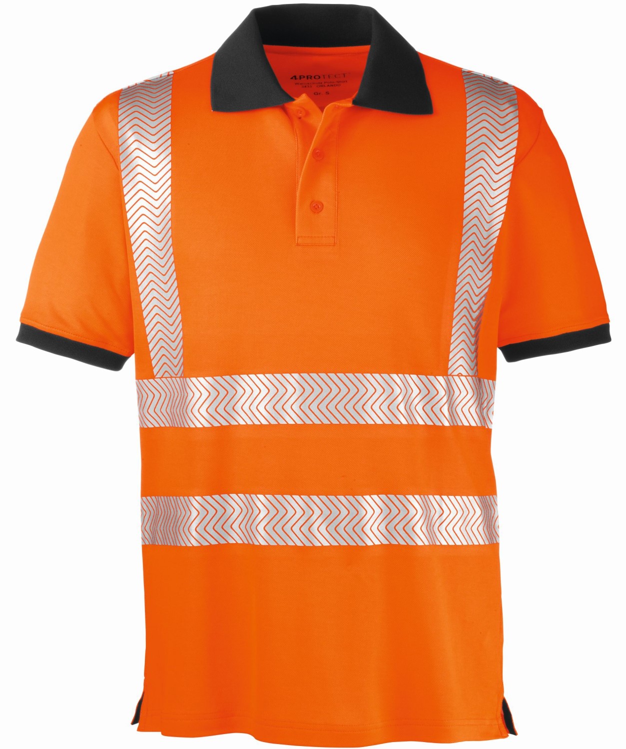 3433_soeVTz4v6eieMv 4 Protect 3433 ORLANDO high-visibility polo shirt fluorescent orange-grey