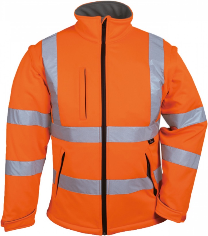 vw176o-1 Vizwell VW176O Warnschutz-Softshelljacke 2- in 1 leuchtorange