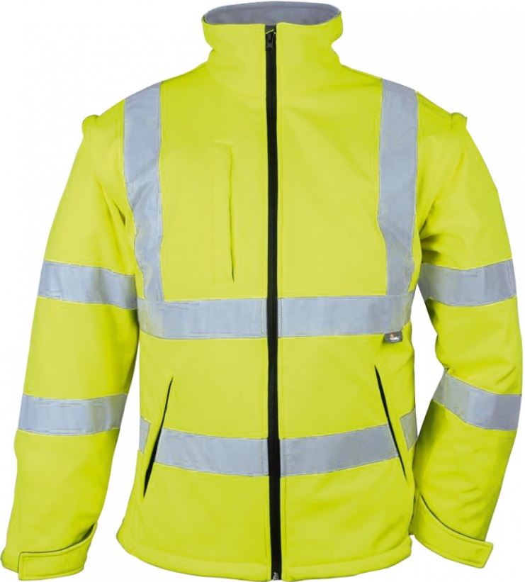 Vizwell VW176Y Warnschutz-Softshelljacke 2 in 1 leuchtgelb