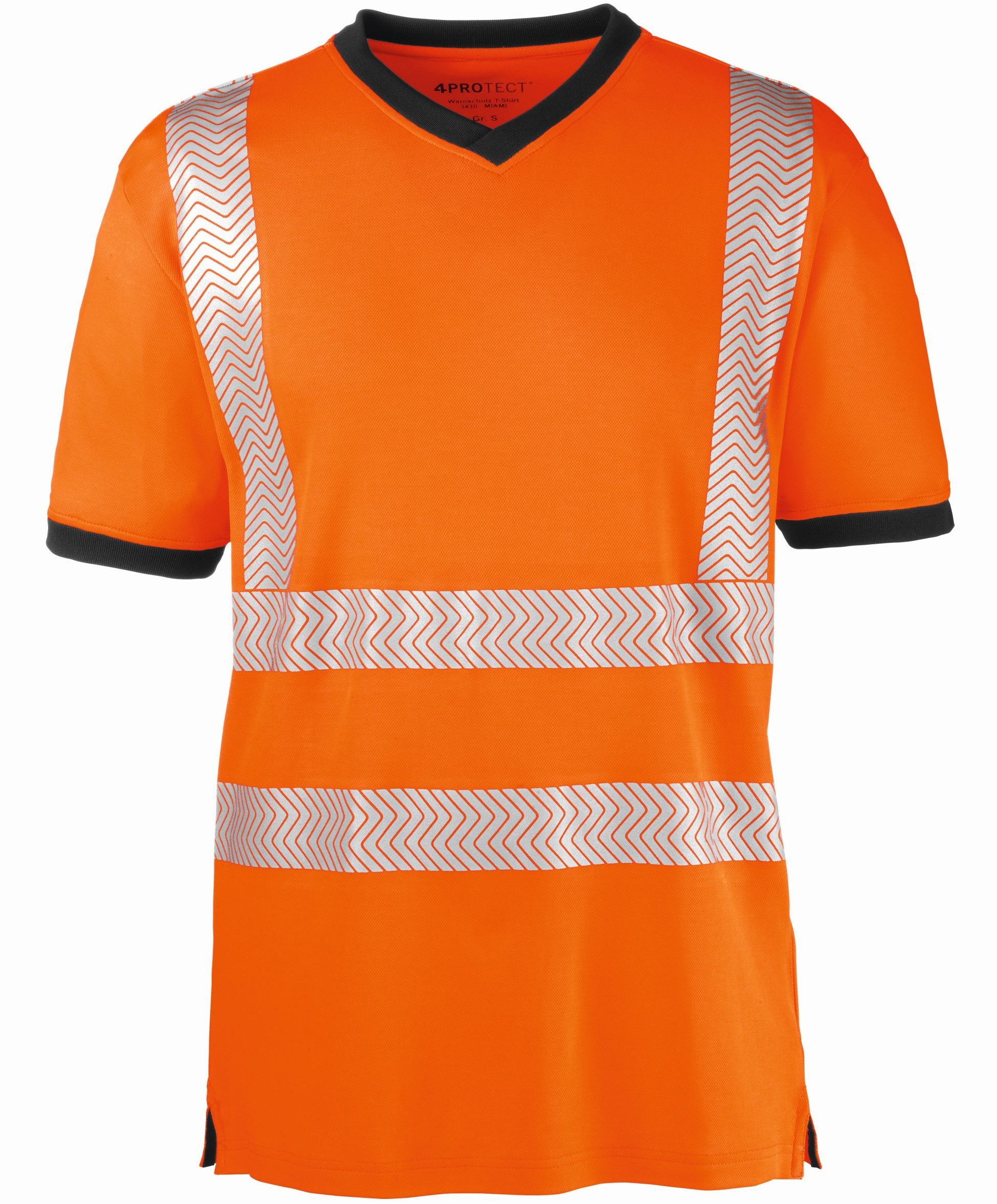 4 Protect 3430 MIAMI high-visibility T-shirt fluorescent orange-grey