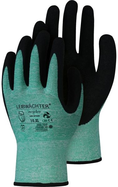 1aheqvVivSytZH Leibwächter Peridot Recycle Polyester-Spandex-Handschuh mit Latex-Beschichtung