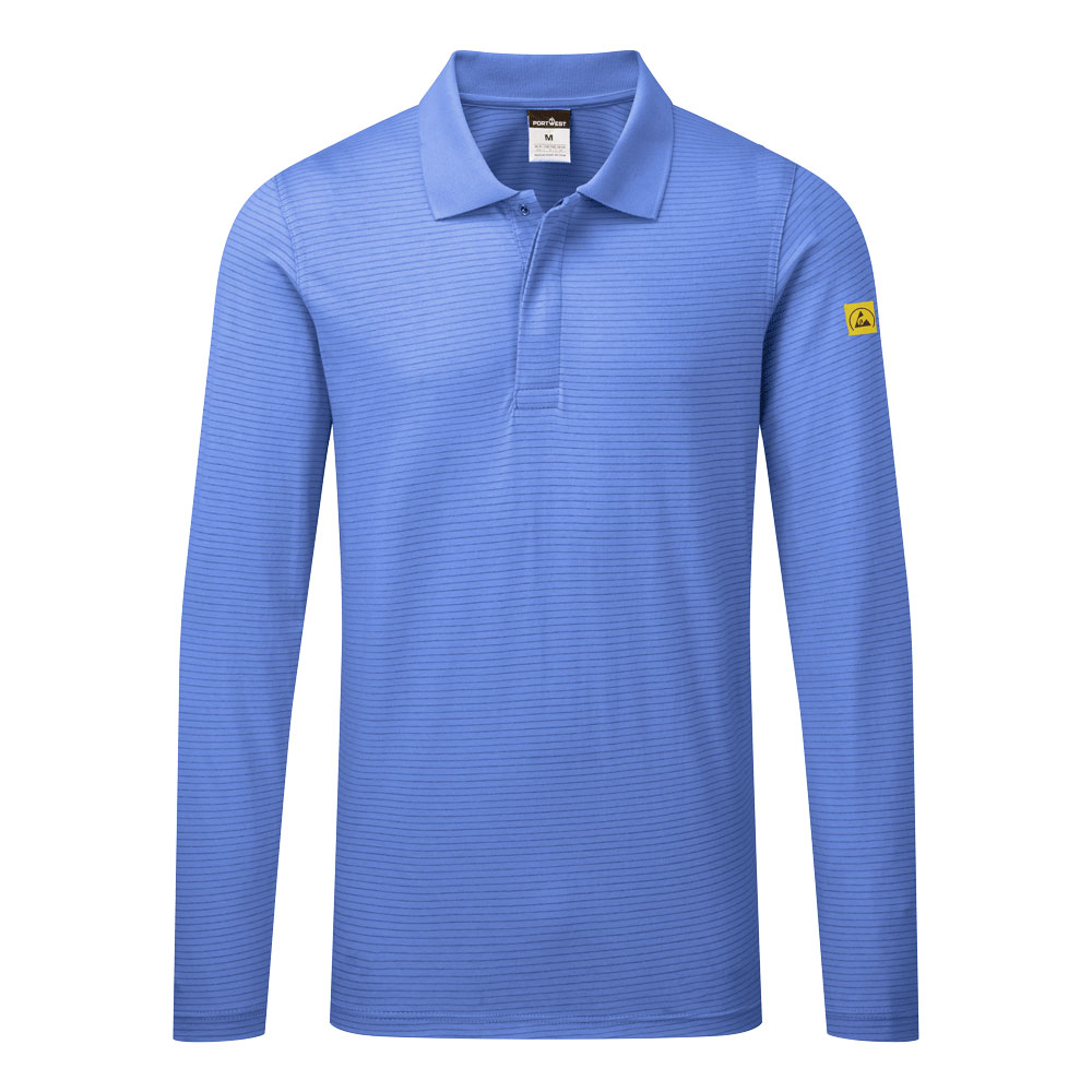 Portwest AS23 antistatic ESD polo shirt long sleeve