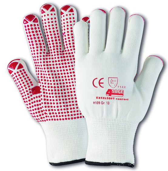 4Safe H109 Excelsoft comfort Feinstrickhandschuhe weiß