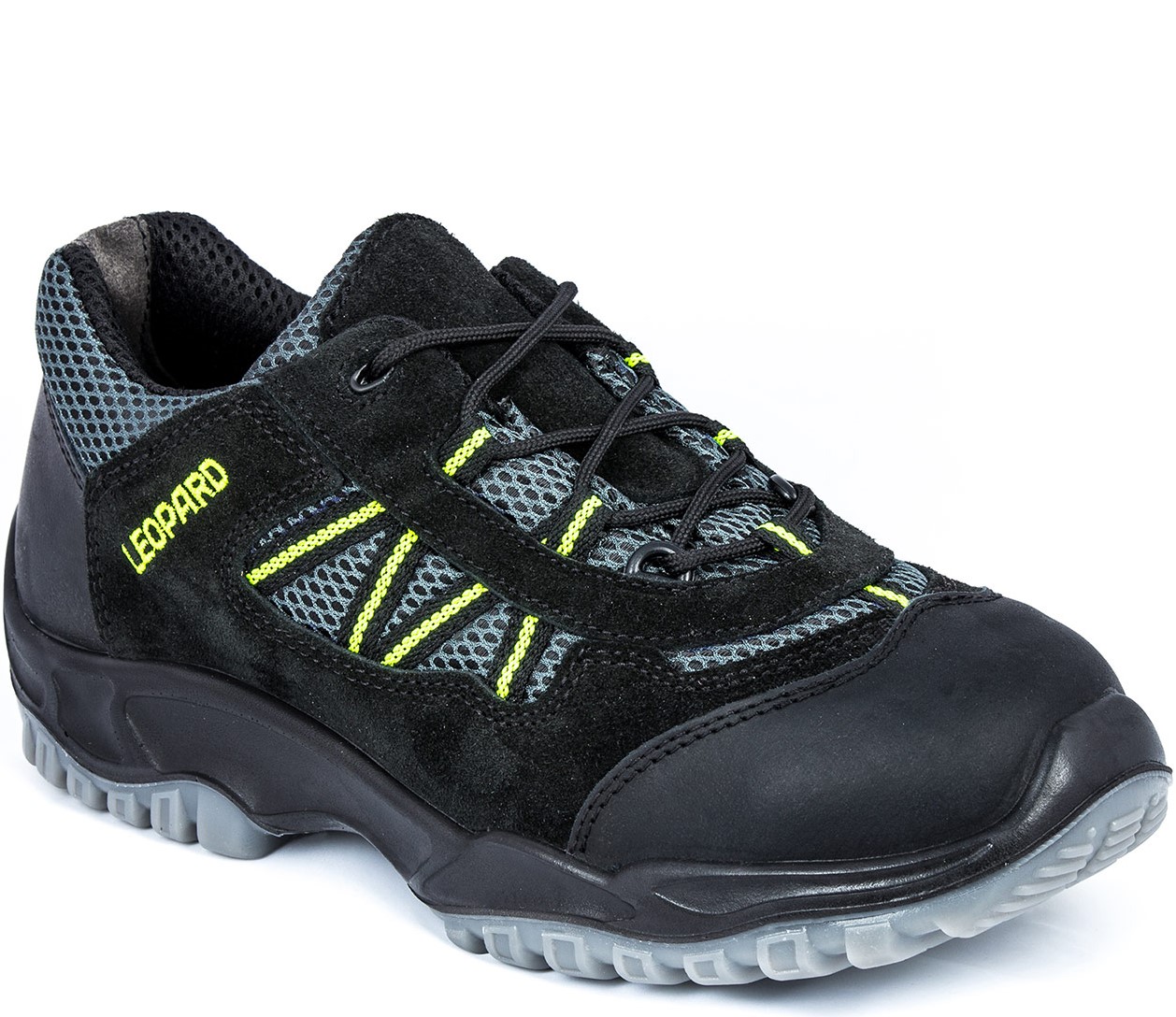 Leopard 0499 Halbschuhe S1 schwarz/grau/gelb