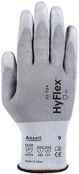 Ansell HyFlex 11-754 PU cut resistant gloves level D