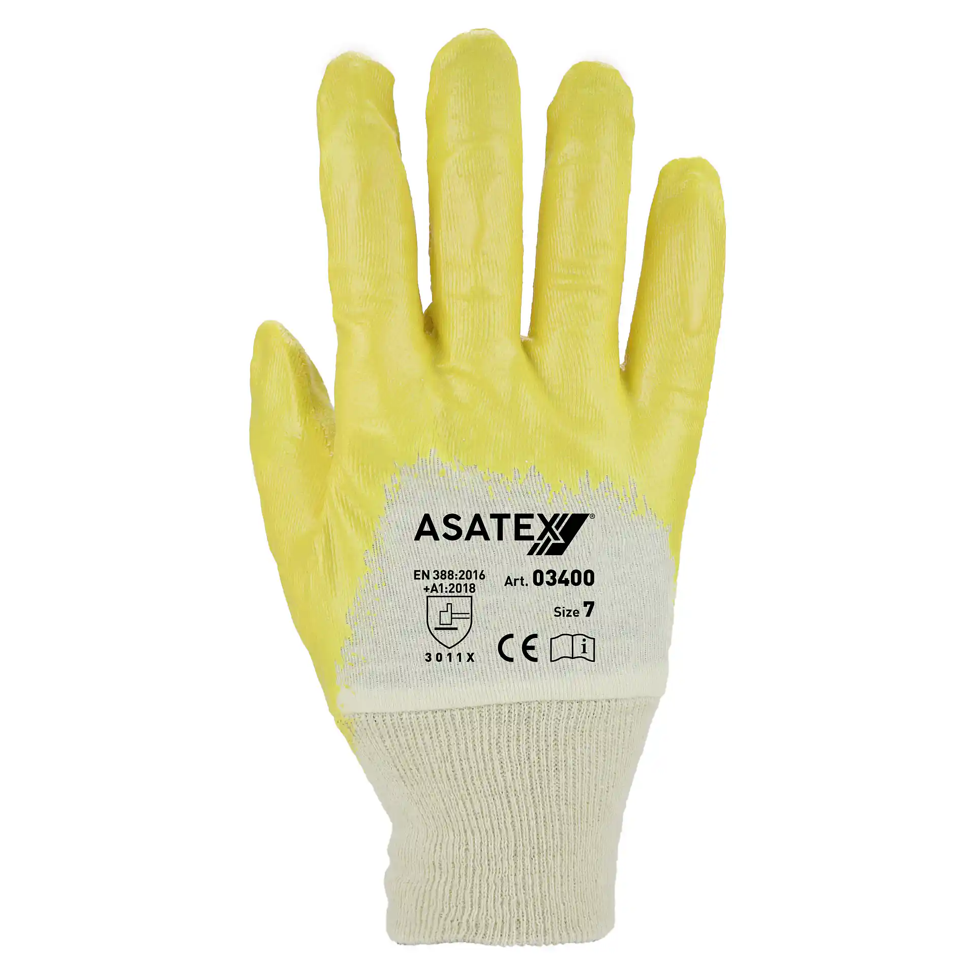 Asatex 03400 Nitril-Schutzhandschuhe 3/4 beschichtet