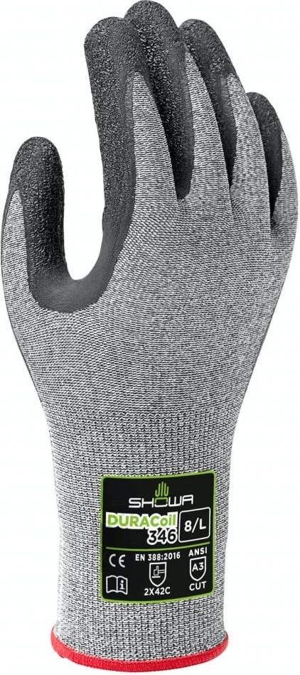 346ln7ZMGDG7Dwnj SHOWA 346 Duracoil Latex-Schnittschutzhandschuhe Level C