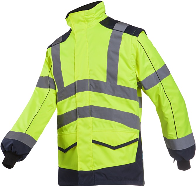 Sioen Alford 168AA2EU1 warning rain blouson with removable sleeves