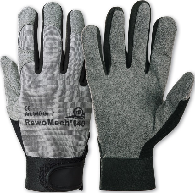 boe-640-2 KCL 640 RewoMech Kunstleder-Schutzhandschuhe mit Klettverschluß