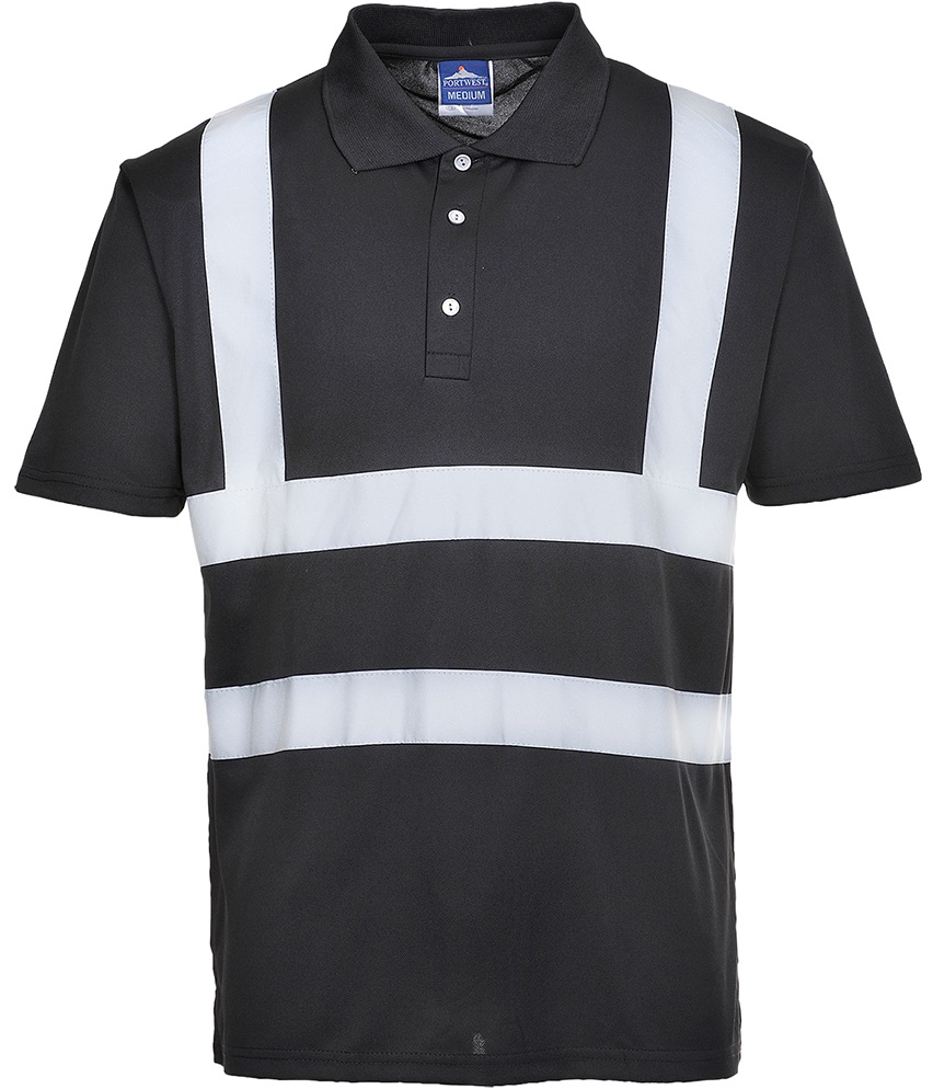 F477BKR Portwest F477 Iona Poloshirt mit Reflexstreifen