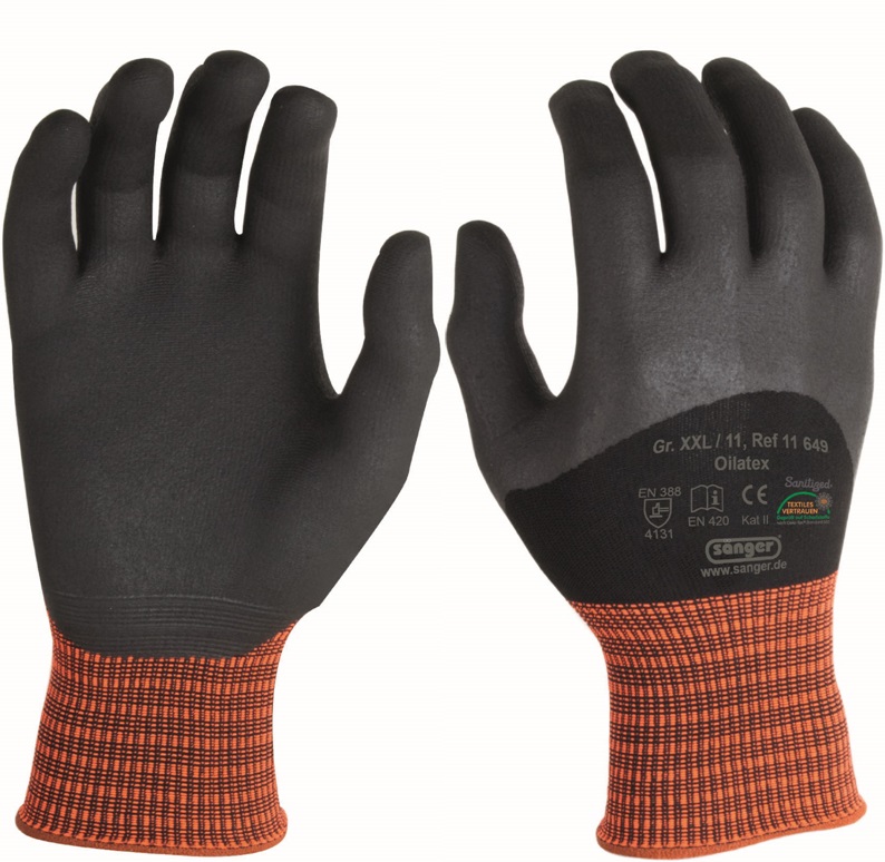 oilatex-1 Oilatex Nitril-Schutzhandschuhe ¾-beschichtet silikonfrei