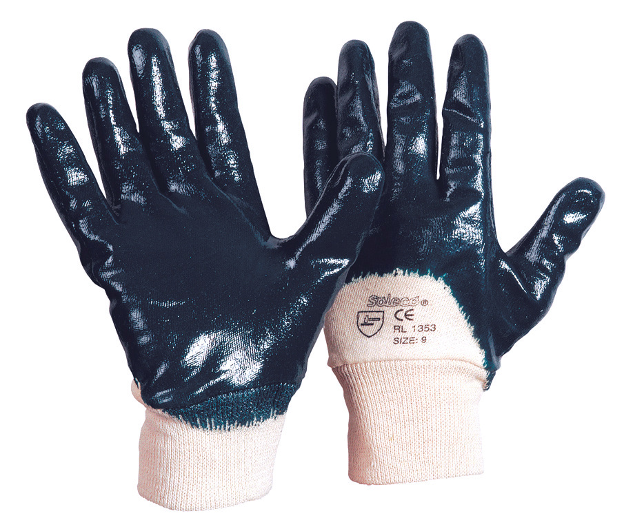Soleco 001353 Nitril-Schutzhandschuhe ¾-beschichtet blau