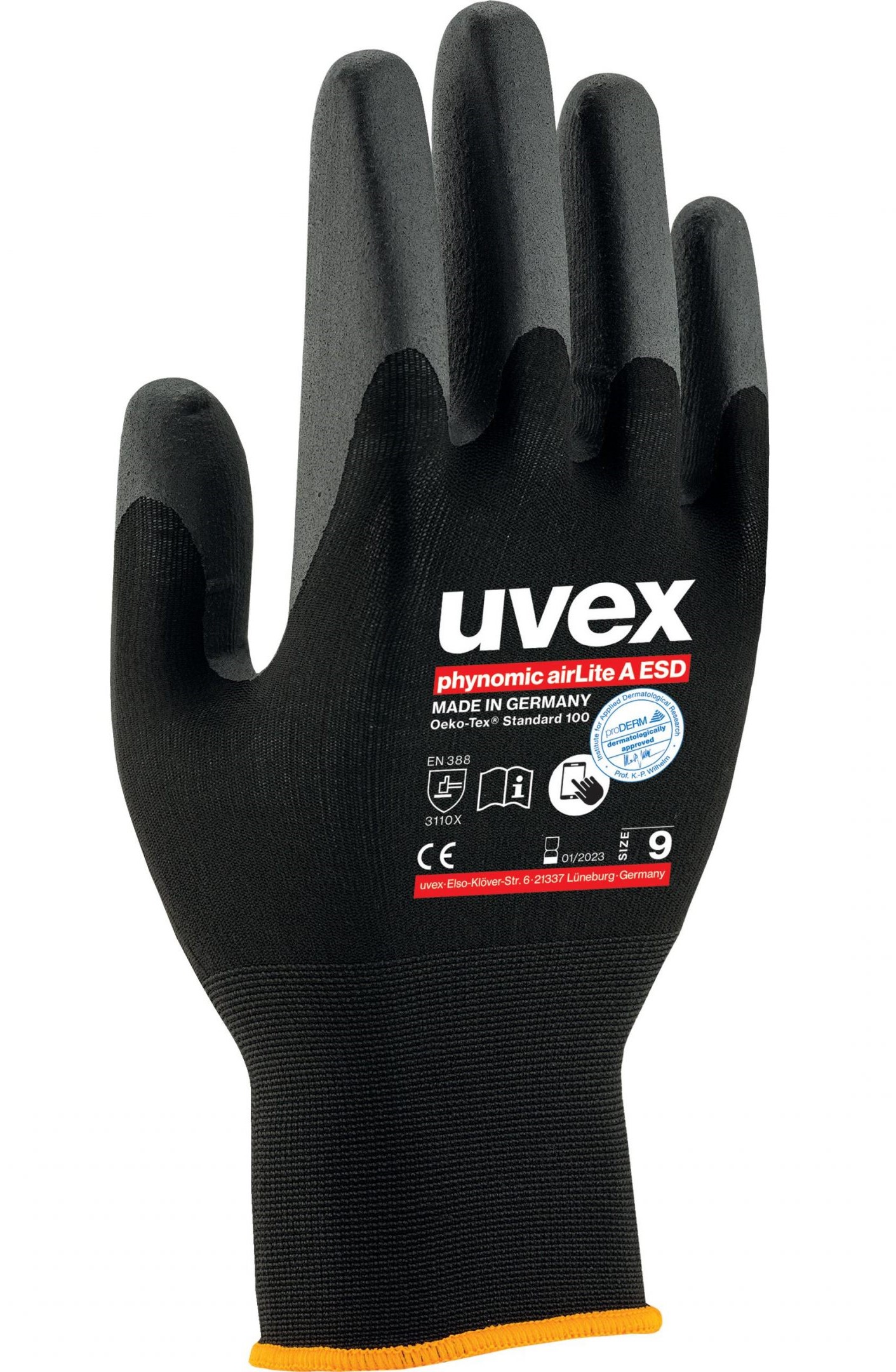 60038 uvex 60038 phynomic airLite A ESD Schutzhandschuhe touchscreenfähig