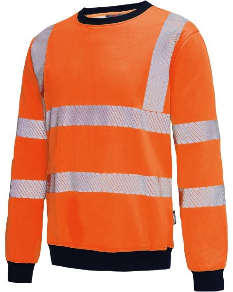 Vizwell VW12BO Warnschutz-Sweatshirt leuchtorange