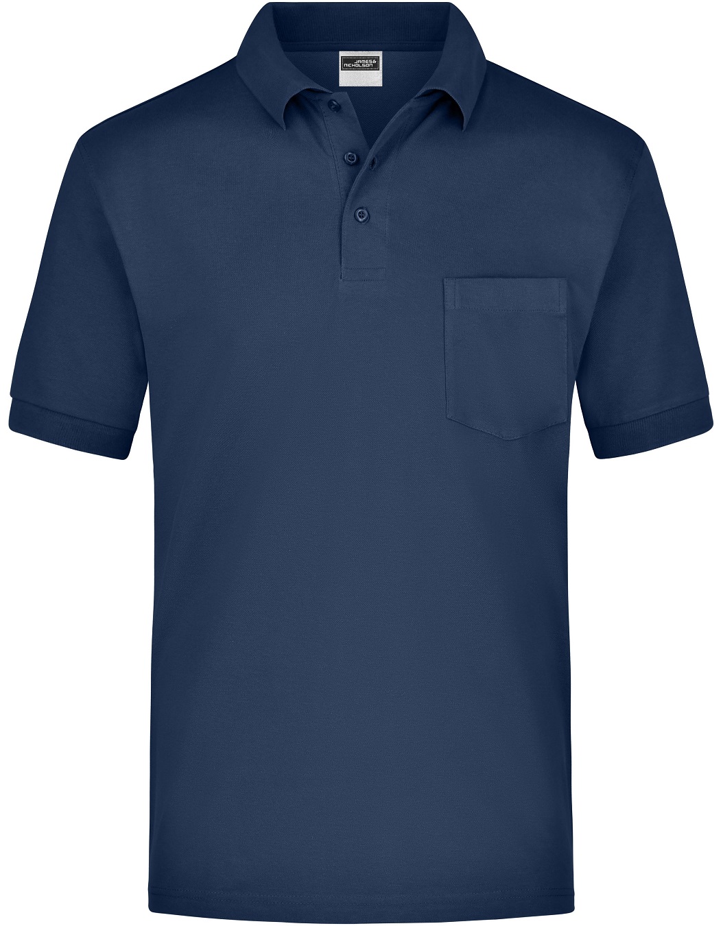 JN026_navy James & Nicholson JN026 Kurzarm Poloshirt mit Brusttasche in 8 Farben