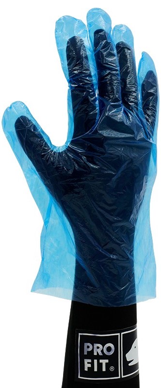 Pro-Fit 603895 PE disposable glove hammered blue