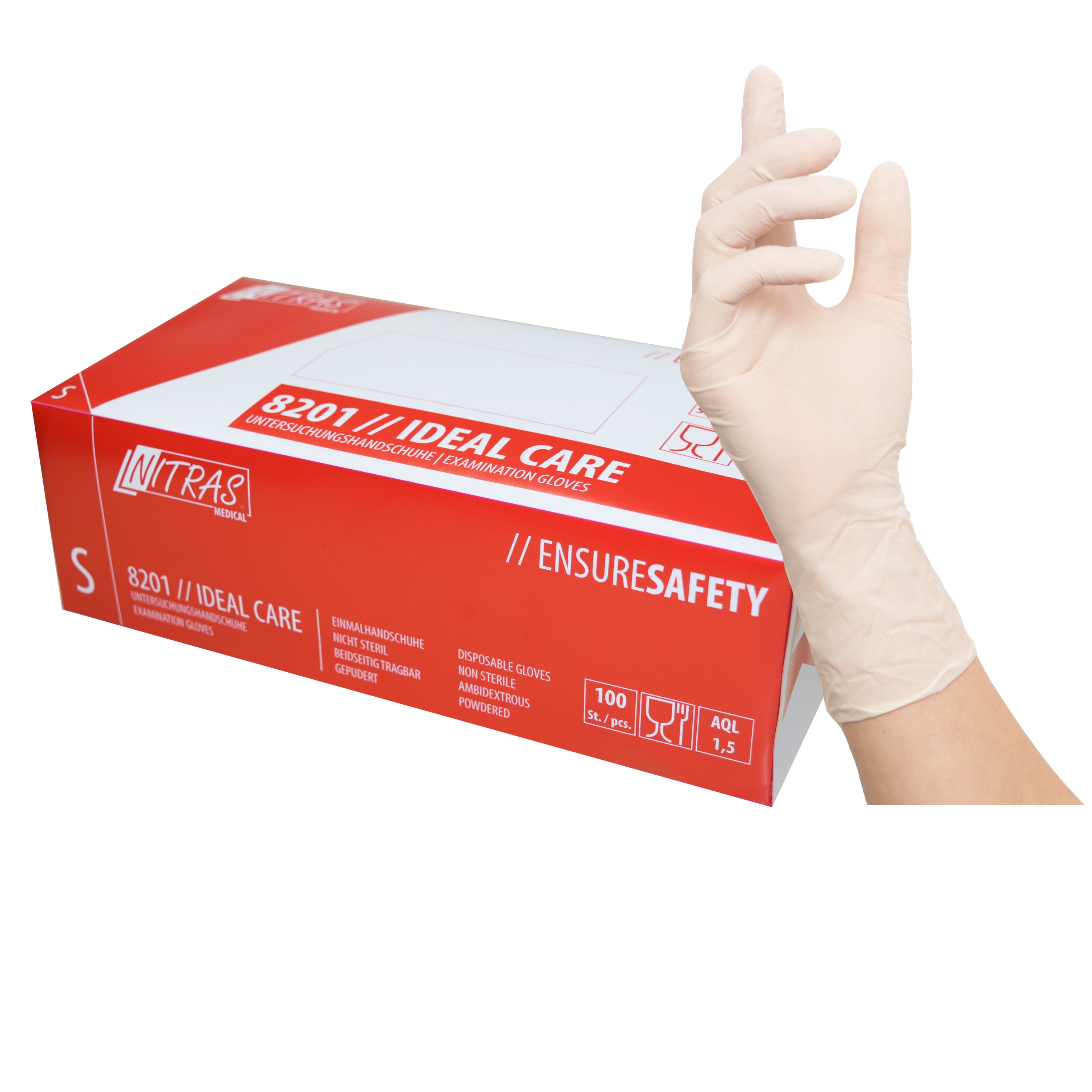 Nitras 8201 Ideal Care Latex disposable gloves