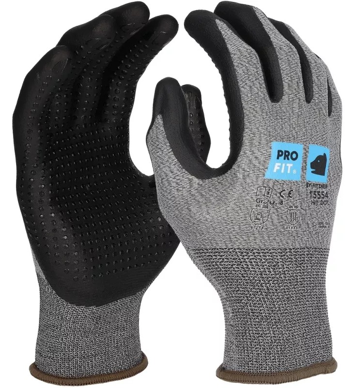 Pro-Fit 15554 Hit dot nitrile foam protective gloves with studs