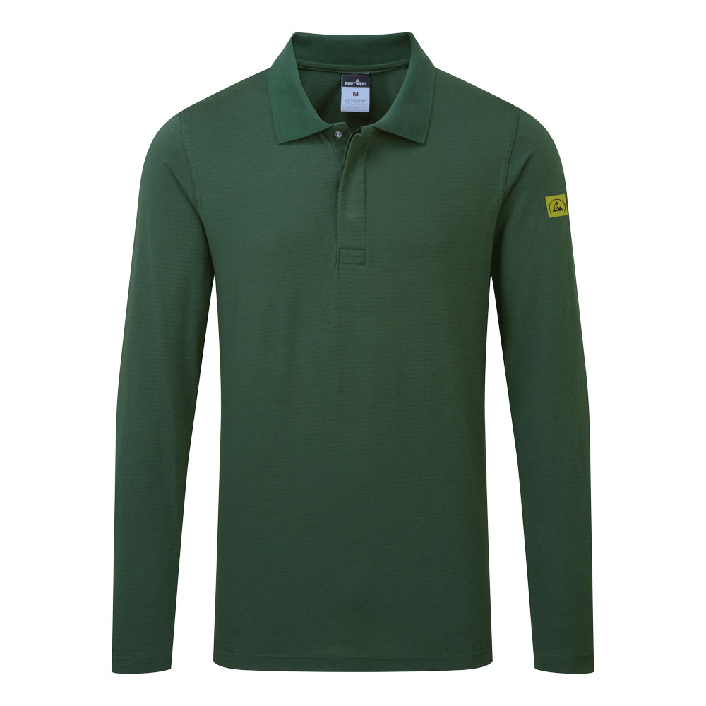 Portwest AS23 antistatic ESD polo shirt long sleeve