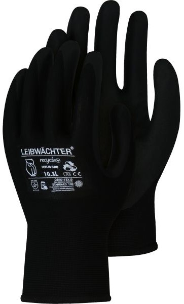 1NHR8oMuyRrri4 Leibwächter HRLW580 Onyx Recycle Polyester-Handschuh mit Nitril-Beschichtung