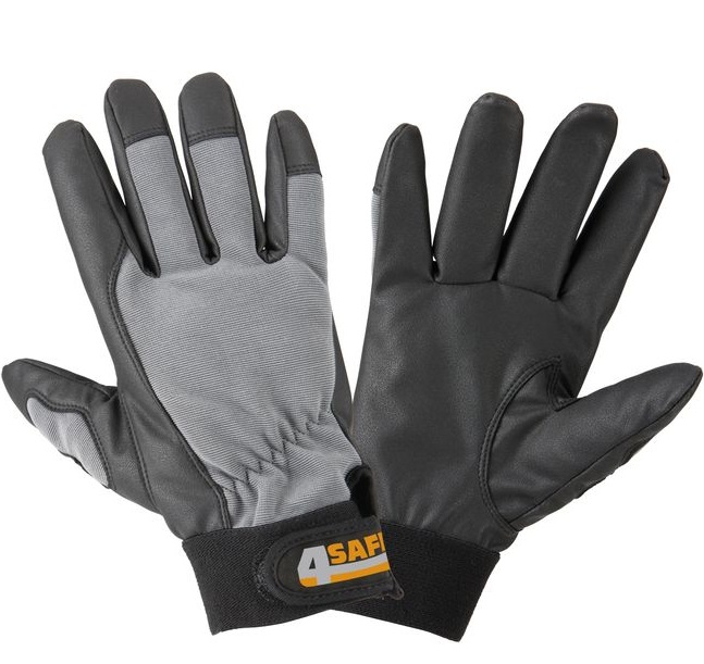 4Safe H555 Reno Synthetik-Lederhandschuhe schwarz