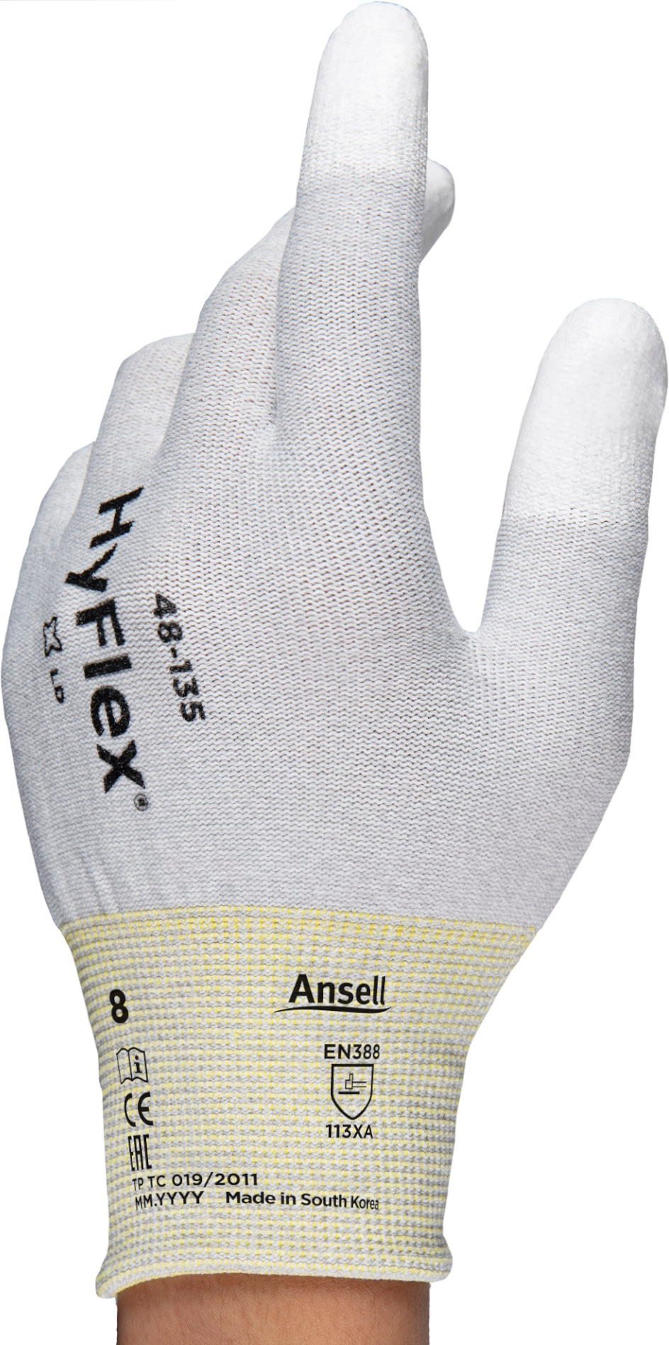 Ansell HyFlex 48-135 PU protective gloves partially coated ESD