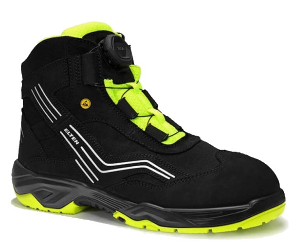 Elten Ambition Boa Mid 76752 laced boot ESD S2 black/yellow