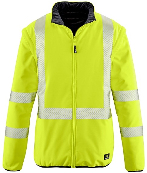 3418_sWKq9t9DE1V4m6 4 Protect RENO 3418 High-visibility reversible softshell jacket bright yellow-black