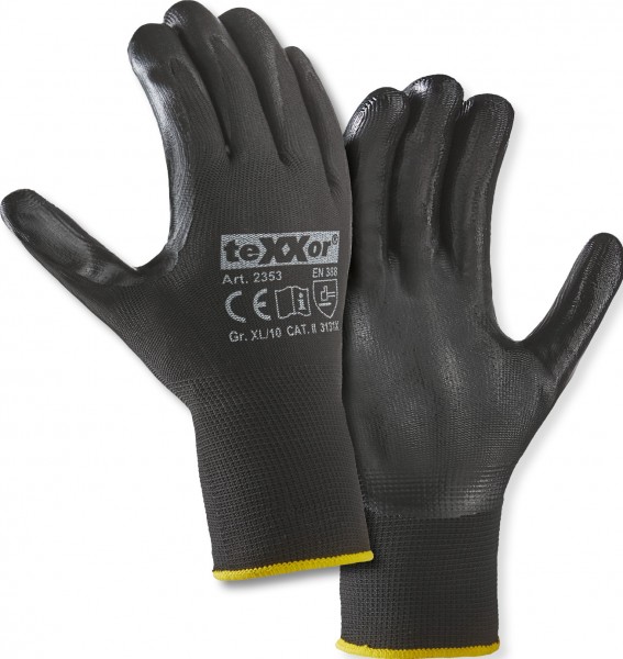 texxor 2353 nitrile protective gloves partially coated