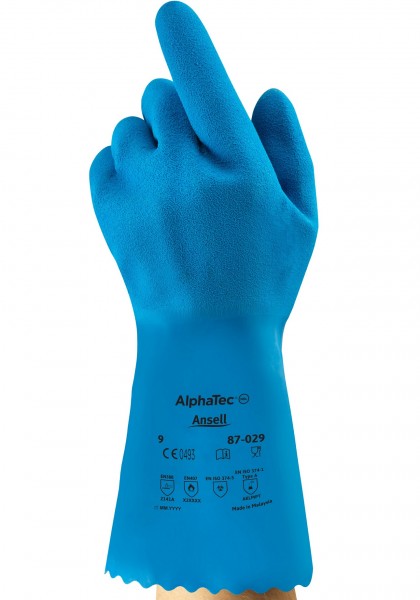 Ansell AlphaTec 87-029 Latex chemical protective gloves