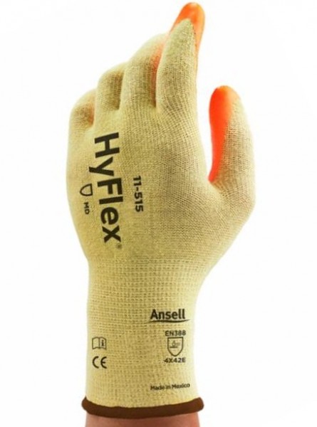 Ansell HyFlex 11-515 Protective glove with nitrile coating yellow