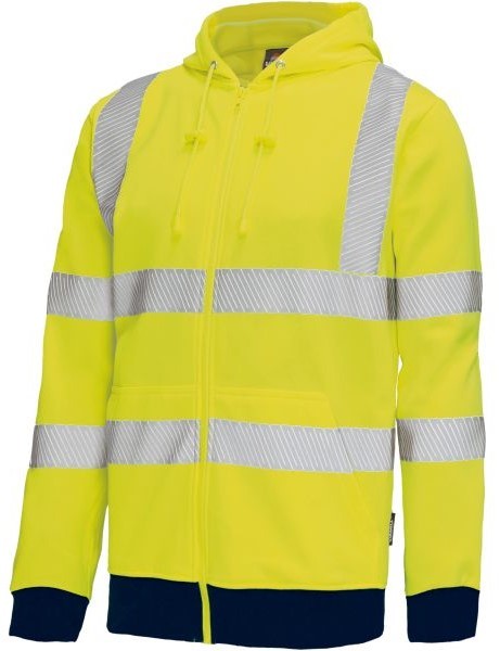 Vizwell VW14BY high-visibility sweat jacket bright yellow