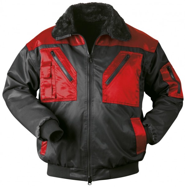 Norway Levanger 23619 pilot jacket black-red