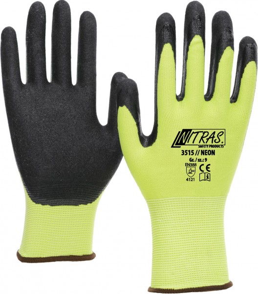 Nitras 3515 Neon gloves with nitrile coating