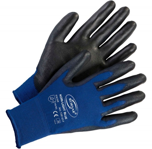 Korsar Kori-Light Blue PU protective gloves silicone free