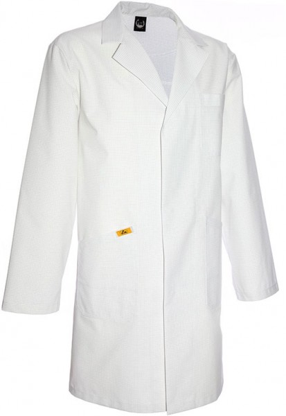 ESD men's coat long sleeve white 155g/m²