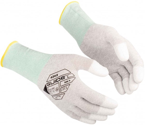 Guide 4202 ESD PU protective gloves fingertip coated