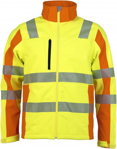 Prevent Trendline PTW-DS/69 Softshelljacket 2-coloured fluorescent orange-yellow