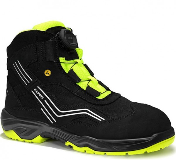 Elten Ambition Boa Mid 76752 laced boot ESD S2 black/yellow