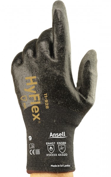 Ansell HyFlex 11-928 Cut resistant gloves with nitrile coating black
