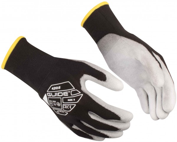 Guide 4205 PU protective gloves ESD partially coated
